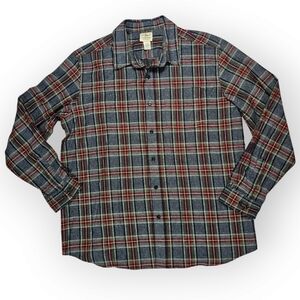 L.L Bean Plaid Traditional Fit Long Sleeve Button Up Shirt‎ Men's Size XL